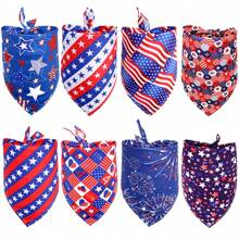 American Flag Dog Bandana, July 4th Dog Bandana, USA Flag Triangle Patriotic Pet Scarf With Star Pattern, Suitable For Independence Day Dressing And Decoration, For Medium And Large Dogs - Multicolor - View 4