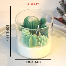 1pc Handcrafted Candle With Simulated Succulent, Infused With Aromatherapy For A Romantic Home Ambiance. This Lovely Wholesale Decoration Also Makes A Perfect Handcrafted Gift,Jar Candle,Candle,Candles,Gift,Gifts,Home Decor,Wedding, Wedding Decor,Birthday Decorations,Birthday Candle, Ornaments, Decorations, Graduation