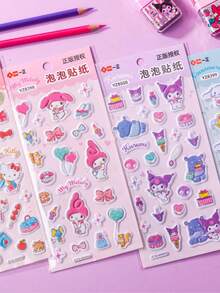 1件正版授權的X X Melody Hello Parcha防水氣泡貼紙組，適用於女孩，非常適合DIY筆記本，筆記型電腦，手機，日記，等等。可愛的卡通日式貼紙 - 彩色 - 查看 1