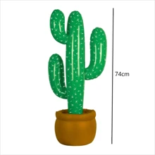 1PC 29 Inch Inflatable Cactus Random Color, PVC,Mexican Carnival Themed Party Decorations, Western Cowboy Party Gift Supplies, Hawaiian Summer Pool Party Decoration Cactus