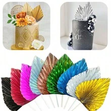 2 chiếc Palm Spear Happy Birthday Cake Toppers Vàng Folding Fan Party Cake Topper Trang trí món tráng miệng đám cưới, Giáng sinh - Nhiều màu - Xem 1