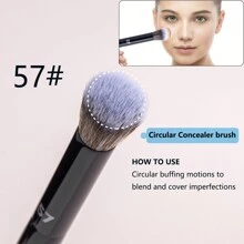Round Head Concealer Brush For Building Coverage, Professional Blend Liquid/Cream Concealer Makeup Tool