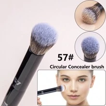 Round Head Concealer Brush For Building Coverage, Professional Blend Liquid/Cream Concealer Makeup Tool