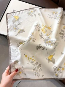 1 pieza Pañuelo cuadrado de seda de morera 100% para mujer profesional, pañuelo para el cuello para ir al trabajo en primavera/otoño