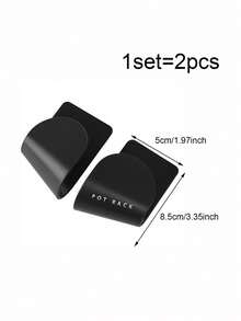1set(2pcs) - Wall Mounted Pot Cover Bracket, Adjustable No-Drill Pot Cover Bracket, Adhesive Cutting Board Storage Rack, Household Multifunctional Storage Rack, Kitchen Accessories Save Space - Black - View 5