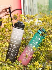 1pc 1000ml New Summer Large Capacity Sports Water Bottle, Plastic, Shockproof, Outdoor Portable Space Cup, Student Fitness Water Bottle