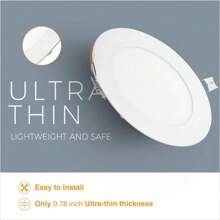 12Pk 5Inch LED Ceiling Lights Ultra-Thin Recessed Retrofits Kit 6000K Daylight