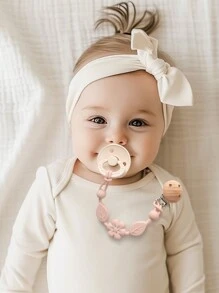 2pcs Baby Silicone Pacifier Clip Holder With One Piece Design,Soft Flexible Paci Binky Clips