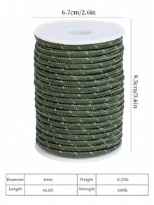1pc 4mm/20m Paracord For Outdoor Camping,Hiking,Climbing,Tent Use Rope,Survival Accessories - Army Green - View 4