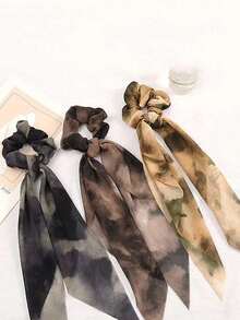 1pc Creative & Simple Bowknot Ribbon Wide Hair Tie, Elegant Hair Accessory - Multicolor - View 2