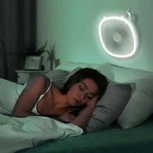 1入組USB充電貓耳形扇風機，戶外座掛式家庭臺燈小型臺燈補光燈 - 綠色 - 查看 4