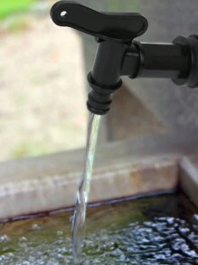 2入組雨桶排水龍頭，塑料3/4英寸雨水桶龍頭，家庭花園水箱接口用水桶轉接器 - 黑色 - 查看 6