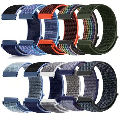 22mm Nylon Quick Release Bands Compatible With HUAWEI Compatible With Samsung Galaxy Watch 3 45mm/Galaxy Watch 46mm/Gear S3 Frontier/Classic/Garmin Venu 3/Venu 2/Vivoactive 4/Fossil Gen 6 44mm Bands For Women Men