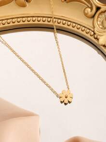 1 Set de 3 Collares de Margaritas, Conjunto de Collares Minimalistas de Girasol de Estilo Europeo y Americano, Fresco y Elegante, Adecuado como Regalo - Conjunto collar margaritas - Ver 3