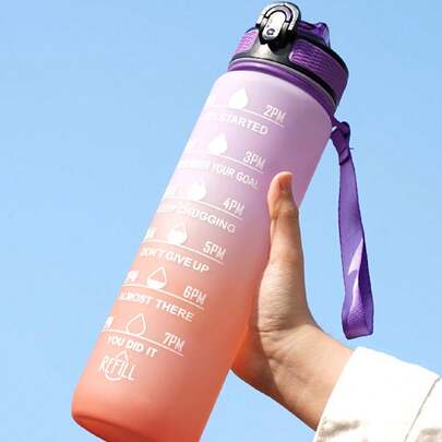 1pc 1000ml Summer New Large Capacity Sports Plastic Water Bottle, Outdoors Anti-Fall Portable Space Cup, Student Fitness Bottle