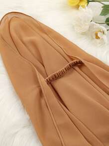 1 件女士纯色雪纺头巾，弹性设计，舒适的阿巴亚配饰和透气围巾，适合日常佩戴的女士面纱 - 鬆緊雪紡頭巾 - 查看 7