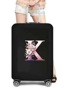 1 PC Letter Printed Suitcase Cover, Strong Elastic Suitcase Cover, Suitcase Protective Cover, Suitcase Dust Cover, Storage Suitcase Cover, Trolley Suitcase Cover Luggage Covers Suitcase Protective Cover For Holiday For Vacation  Travel Essentials Travel Accessories Bag For School School Accessories School Stuff