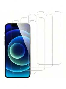 4 片防刮钢化膜适用于 6/7/8/XR/X/XS/11/12/13/14/15/15Pro/15 Plus/15 Pro Max/16/16 Plus/16 Pro/16 Pro Max/Plus/Mini 生日、家人、朋友礼物钢化玻璃、手机屏幕保护膜、手机配件防水防震防摔防摔防指纹全覆盖 - 無色 - 查看 1