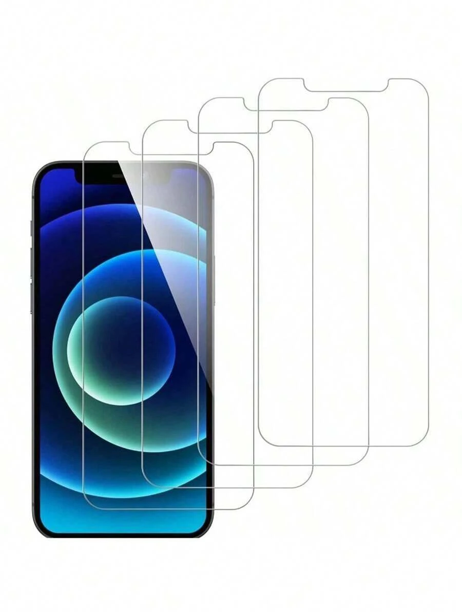 4 片防刮钢化膜适用于 6/7/8/XR/X/XS/11/12/13/14/15/15Pro/15 Plus/15 Pro Max/16/16 Plus/16 Pro/16 Pro Max/Plus/Mini 生日、家人、朋友礼物钢化玻璃、手机屏幕保护膜、手机配件防水防震防摔防摔防指纹全覆盖 - 無色 - 查看 1