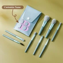 伴娘化妆刷套装，可定制字母和名字，非常适合婚礼回礼、新娘送礼会回礼、母亲节惊喜、化妆包、旅行配件、夏季出游用品 - 彩色 - 查看 8