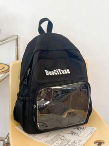 Giải trí hàng ngày Túi giảm đau ăn kiêng nhẹ cho bữa tiệc sinh viên nữ Ba lô đa chức năng Phong cách Anime - màu đen - Xem 2