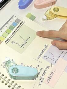 1pc Creative Foldable Sticky Tape For Planner, 3m Large Capacity Dot Glue, Paper Tape Tool - Yellow - View 5