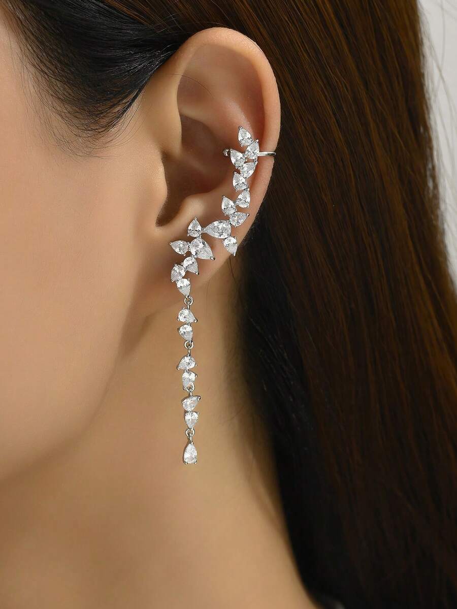 歐美風格流蘇閃爍耳夾，單個 - 奢華 - 查看 1