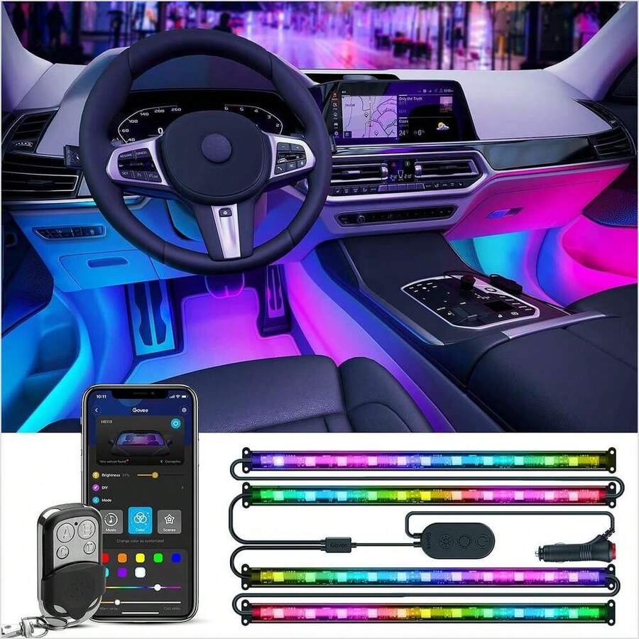 Interior Car LED Strip Lights With  App Control H6119 - 彩色 - 查看 1