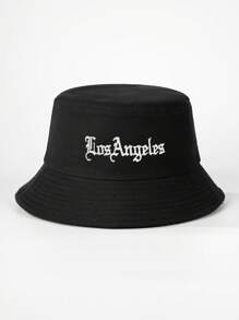 1pc Unisex Embroidered Letter Bucket Hat, Adjustable Outdoor Leisure Hat, Suitable For Spring And Autumn Travel Beach Vacation, Men's Sun Hat In Y2K Style