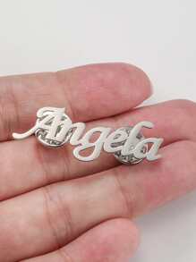 1 Broche de acero inoxidable con texto personalizado, accesorio de moda de estilo empresarial sencillo, regalo del Día del Padre para el esposo, de moda de otoño, vintage, minimalista, de dinero viejo, personalizado casual, personalizado, regalo único ideal para él, novio, papá, familia, amigos, hijo, abuelos para aniversarios, cumpleaños, uso diario, baile de graduación, San Valentín, graduación, bodas, fiestas, Día del Padre