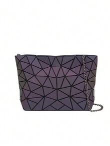 Bolsa plegable láser geométrica para mujer, bolso de mano y hombro con rombos de moda y cambio de color - Multicolor - Ver 6