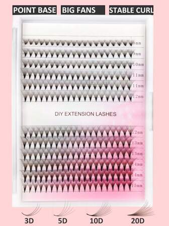 1 förpackning 240-480 st. Spetsig bas 3D 5D 10D 20D Färdiga soljättar ögonfransförlängningar. Mellanstora ögonfransar. Färdiga handgjorda soljättar, C-böjda blandade längder 8-15 mm, franskluster, ögonfranskluster, individuella ögonfransar, fransar, lösögonfransar.