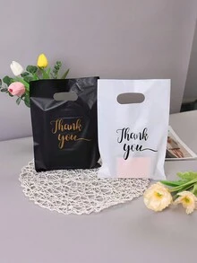 20pcs Thank You Wrapped Gift Bags, Black And White Gift Bags, Easy To Use, Comfortable To Carry, Gift Bags Suitable For Company Parties, Birthday Parties, Holiday Parties, Store Shopping Bags, Etc., And Many More, Cheapest Items, Promotional Shopping Bags, Party Bags, Gift Bags,Bag Gift,Gift Bag Large,Gift Bag Set,Gift Baggies,Gift Bag Toys, Wedding Party Gift Bags Gift Bag Party Kitchen - Multicolor - View 5