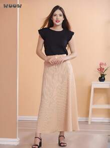 Women Skirts - 米色 - 查看 1