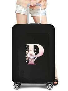 1 PC Letter Printed Suitcase Cover, Strong Elastic Suitcase Cover, Suitcase Protective Cover, Suitcase Dust Cover, Storage Suitcase Cover, Trolley Suitcase Cover Luggage Covers Suitcase Protective Cover For Holiday For Vacation  Travel Essentials Travel Accessories Bag For School School Accessories School Stuff