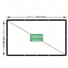 Màn hình máy chiếu rạp hát tại nhà Màn hình mềm di động gấp gọn 60 72 84 100 120 150 inch 16:9 Màn hình máy chiếu độ nét cao tiệc ngoài trời thích hợp cho sử dụng ngoài trời tại nhà văn phòng - 120 inch - Xem 2