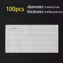 100pcs "Protect Your Home In Style!  Anti-Slip Solution: Self-Adhesive Silicone Gel Pads. Guard Furniture From Unsightly Scratches & Bumps. Effortlessly Sticky, Stealthy Safety For Every Corner! " - Transparent - View 2