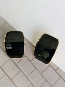 2入組時尚女性夾式搭扣耳環，摩洛哥風格幾何方形，不需穿洞，適合日常通勤 - clip - 查看 11