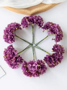 1pc (6 Flower Heads) Artificial Mini Carnation Letter Bouquet, DIY Bouquet, Wreath Material, Candy Box Accessory, Home Wedding Decor, Bride Wrist Corsage, Boutonniere, Headpiece Material, New Year Decor, Birthday Party Cake Topper, Valentine's Day, Graduation Gift - Red Violet - View 4