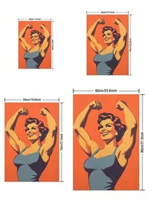 1入組，無框帆布壁畫廚房海報強大的女人繪畫美學家居裝飾，朋友禮品壁畫裝飾，適用於客廳、臥室、辦公室、酒吧牆壁裝飾 - 彩色 - 查看 2