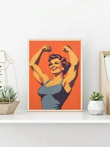 1入組，無框帆布壁畫廚房海報強大的女人繪畫美學家居裝飾，朋友禮品壁畫裝飾，適用於客廳、臥室、辦公室、酒吧牆壁裝飾 - 彩色 - 查看 3