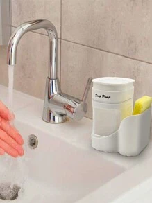 1个三合一皂液器，带海绵架，适用于厨房水槽洗碗，可分离脏水，方便取用液体，厨房用品，厨房配件，厨房工具 - 均碼 - 查看 11