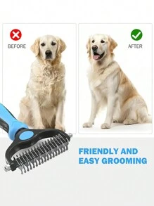 Outils de toilettage pour animaux de compagnie - Râteau à double face pour chats et chiens - Peigne anti-nœuds pour un démêlage facile - Fini les poils volants et désagréables - Grande taille