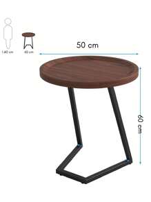 Mesas de centro modernas,Mesa auxiliar redonda, mesas auxiliares con patas en forma de L, mesita de noche simple, mesa de acento para sala de estar - Multicolor - Ver 7