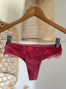 Kit 3 Calcinha Bella Tanga Feminina com Renda conforto