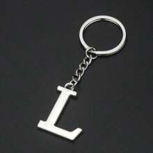 1个字母首字母钥匙扣合金钥匙圈钱包包包背包挂饰生日纪念品礼物送给朋友，包包车钥匙装饰品，背包挂饰生日礼物（字母A-Y） - 銀色 - 查看 28