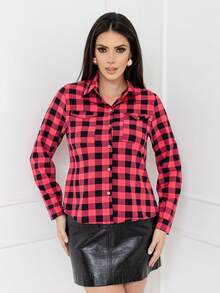 Women Blouses - 玫紅色 - 查看 6