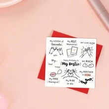 Bestie Birthday Card - Birthday Card For Best Friend - Birthday Card For Friend - Best Friend Card - Bestie Birthday Card ﻿ - Red - View 6