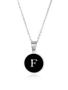 優雅精美的O形鍊環26個字母項鍊吊墜，金色簡約項鍊，適合作為女孩的節日生日禮物，不鏽鋼珠寶