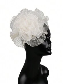 1 件迷人帽子药盒帽鸡尾酒茶会头饰带面纱适合女孩和女士 - 彩色 - 查看 8